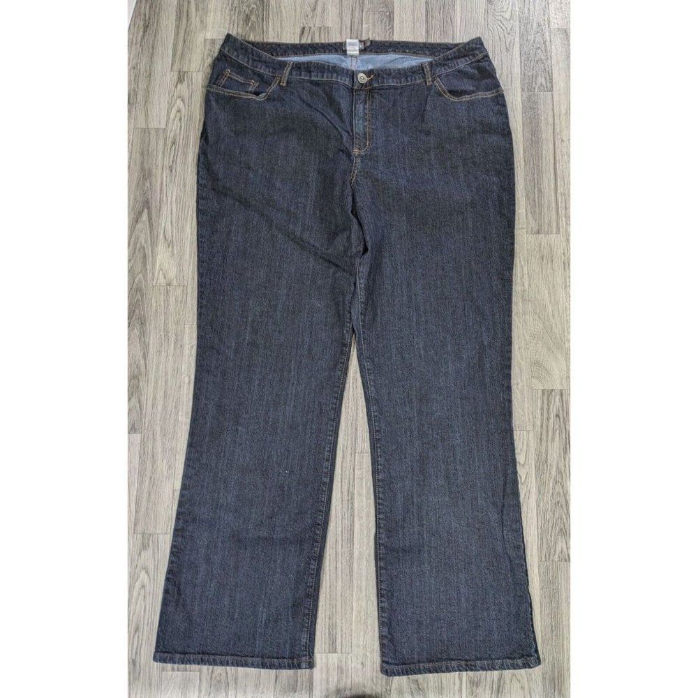 Venezia Womens Plus Size 7 Tall Pockets Stretch Bootcut Embroidered Blue‎ Jeans